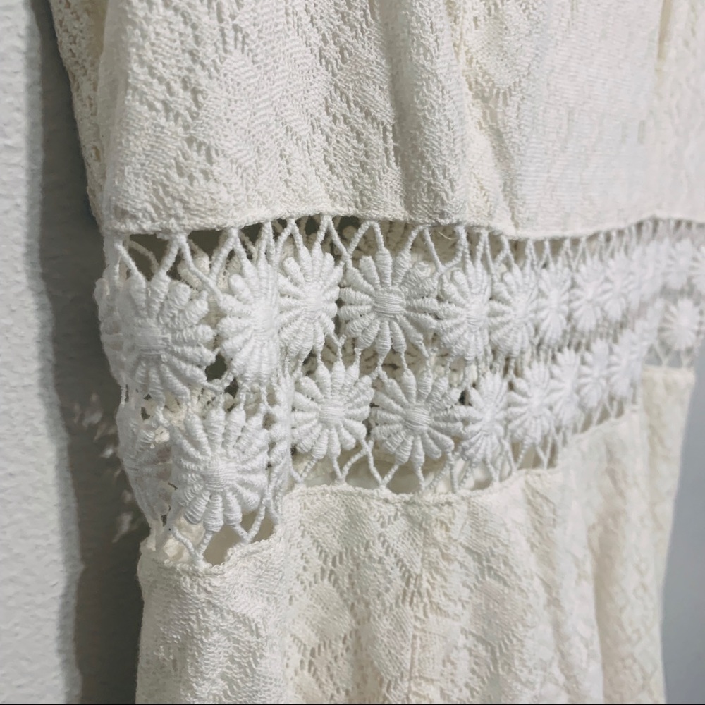{Free People} Lace Crochet Cut Out Dress - Picture 6 of 6